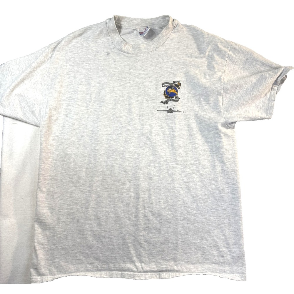 USMC Military VMFA (AW) 225 Vikings TShirt Mens XL Gray Jet Embroidered Military